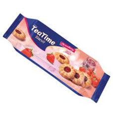 بسکویت با ژله توت فرنگی تی تایم
